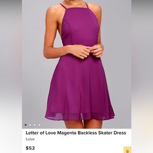 Lulus Magenta Dress in Small